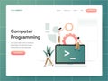 Computer Programming Illustration Concept. Modern design concept of web page design for website and mobile website.Vector Royalty Free Stock Photo