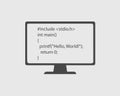Computer Programming Language Icon. C programming code in Computer Screen. Royalty Free Stock Photo