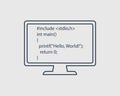 Computer Programming Language line Icon. Royalty Free Stock Photo