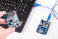 Computer programming microelectronics Royalty Free Stock Photo