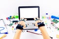 Computer programming microelectronics Royalty Free Stock Photo