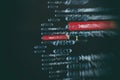 Programmer developer screen, web app coding. Script on computer. Modern display of data source code. Programming code abstract Royalty Free Stock Photo