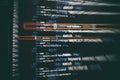 Programmer developer screen, web app coding. Script on computer. Modern display of data source code. Programming code abstract Royalty Free Stock Photo