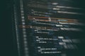 Programmer developer screen, web app coding. Script on computer. Modern display of data source code. Programming code abstract Royalty Free Stock Photo