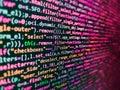 Computer programming source code. Modern tech. Coding application by programmer developer. Software developer programming code on Royalty Free Stock Photo
