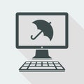 Computer protection - Vector web icon Royalty Free Stock Photo