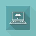 Computer protection - Vector web icon Royalty Free Stock Photo