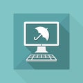 Computer protection - Vector web icon Royalty Free Stock Photo