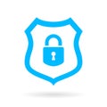 Computer protection vector web icon Royalty Free Stock Photo