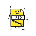 Computer psd file format type icon vector design Royalty Free Stock Photo