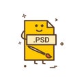 Computer psd file format type icon vector design Royalty Free Stock Photo
