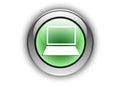 Computer push button glossy green Royalty Free Stock Photo