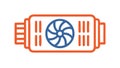 Computer Radiator or Fan Icon for Cooling, vector design Generative AI Royalty Free Stock Photo