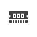 Computer RAM, memory card vector icon Royalty Free Stock Photo