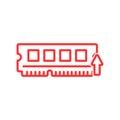 Computer RAM memory stick with arrow up showing price increase icon Royalty Free Stock Photo