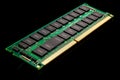 Computer RAM Module Close-up on Black Background Royalty Free Stock Photo