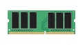 Computer RAM Module Close-up on White Background Royalty Free Stock Photo
