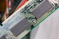 Computer RAM, system, main memory, random access memory, high-tech computer detail close-up, new modern intelligent technology
