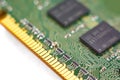 Computer RAM, system memory, main memory, random access memory, internal memory, onboard, computer detail, close-up, high resoluti Royalty Free Stock Photo