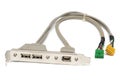 A computer rear mounting bracket with universal serial bus ports and firewire port