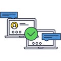 Computer remote access vector icon work online