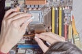 Computer repair cleaning of components, from dust your