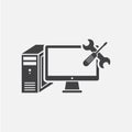 Computer Repair glyph icon. Monochrome style design simple element. Black color computer repair icon for web and mobile. Computer Royalty Free Stock Photo