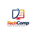 Computer repair logo vector Royalty Free Stock Photo