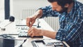 Computer repair service electronic hardware support Royalty Free Stock Photo