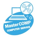 Computer repair service. Laptop with screwdriver and wrench. Royalty Free Stock Photo