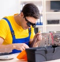 Computer repair technician repairing hardware Royalty Free Stock Photo