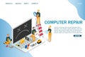 Computer repair vector website landing page design template Royalty Free Stock Photo