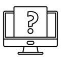 Computer request icon outline vector. Online form