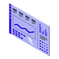 Computer research icon isometric vector. Engine data Royalty Free Stock Photo