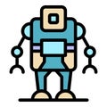Computer robot icon color outline vector Royalty Free Stock Photo