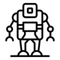 Computer robot icon, outline style Royalty Free Stock Photo