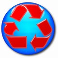 Computer round icon with recycle symbol Royalty Free Stock Photo