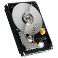 A computer`s hard disk hdd data storage drive without shield isolated  in white background show magnetic disc and electronic part Royalty Free Stock Photo