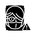 computer safe person info for use face id glyph icon vector illustration