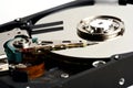 Computer sata hard disk drive internals close up Royalty Free Stock Photo