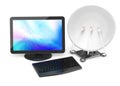 Computer and satellite dish Royalty Free Stock Photo
