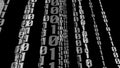 Cyber attack binary code on black backdrop exploring concept of cyber security through machine learning, neural networks and data Royalty Free Stock Photo