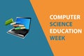 computer science education week on blue Royalty Free Stock Photo