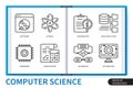 Computer science infographics linear icons collection Royalty Free Stock Photo
