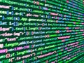 Computer science lesson. Website programming code. Programming code screen of software developer. Software developer programming Royalty Free Stock Photo
