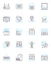 Computer science linear icons set. Algorithm, Data, Graphics, Code, Memory, Encryption, Architecture line vector and Royalty Free Stock Photo