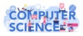 Computer science typographic header concept. Student write software Royalty Free Stock Photo