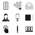 Computer scientist icons set, simple style Royalty Free Stock Photo