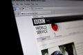 Computer screen with BBC World Service page