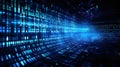 Computer screen with blue digital binary data background Royalty Free Stock Photo
